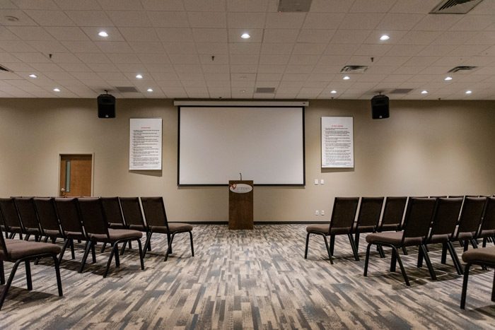 auditorium room set up for speaker - - Victory Addiction Recovery Center - Lafayette medical detox