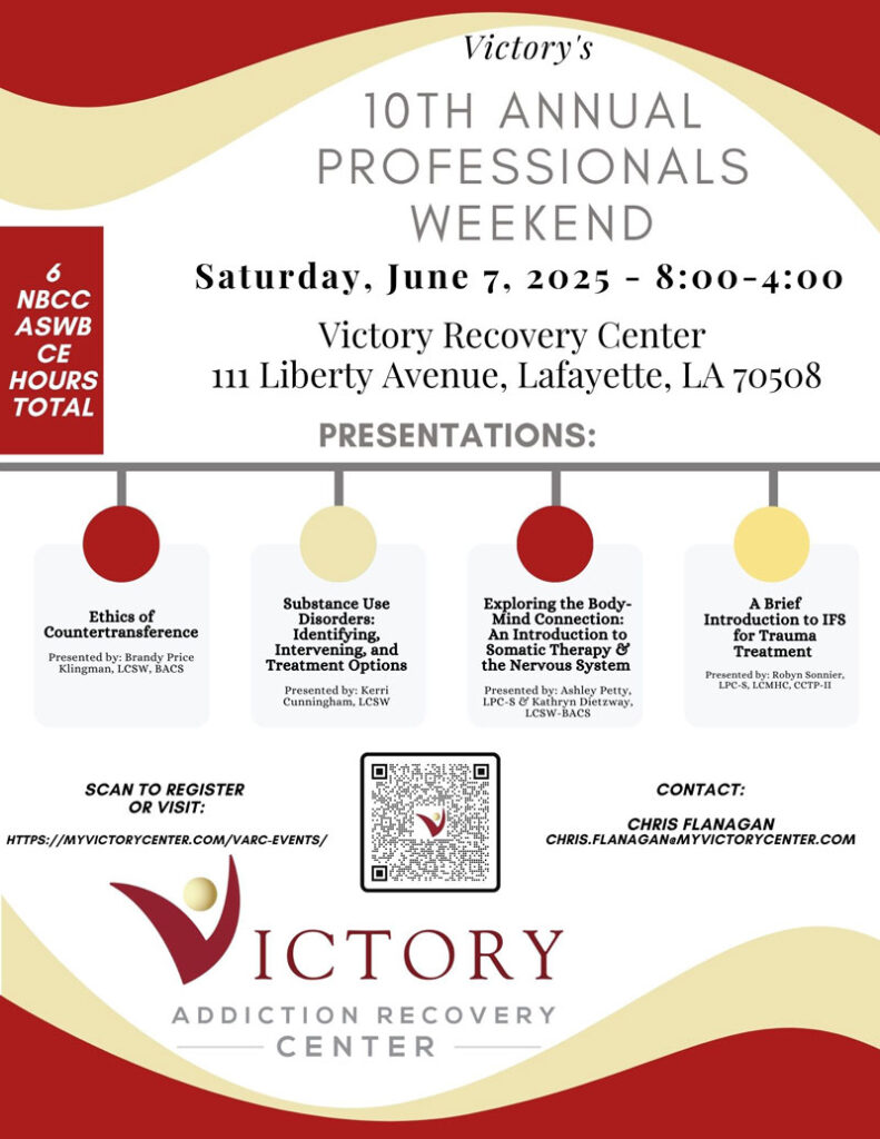 Victory 10th Annual Professionals Weekend Saturday June 7, 2025 from 8 am to 4 pm